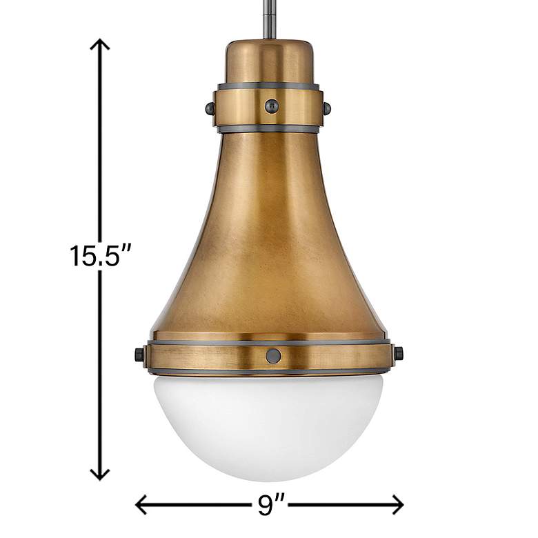 Image 3 Hinkley Oliver 9" Wide Heritage Brass Mini Pendant more views