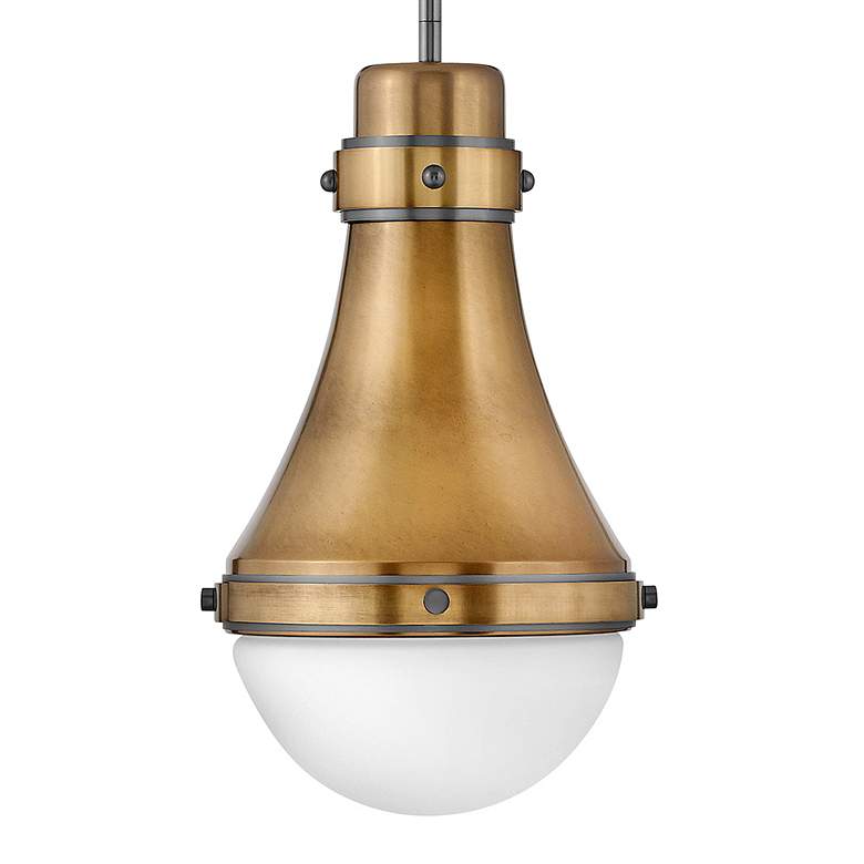 Image 4 Hinkley Oliver 9" Wide Heritage Brass Mini Pendant more views