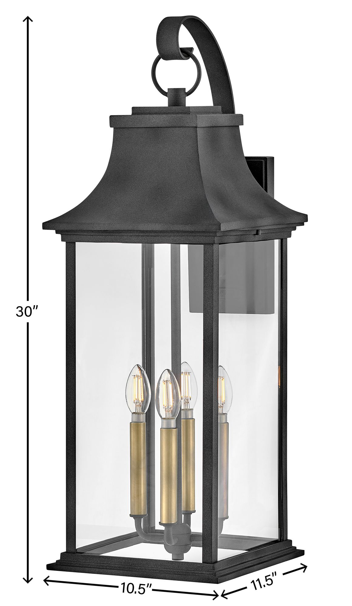 Hinkley - Outdoor Adair Extra Large Wall Mount Lantern- Aged Zinc
