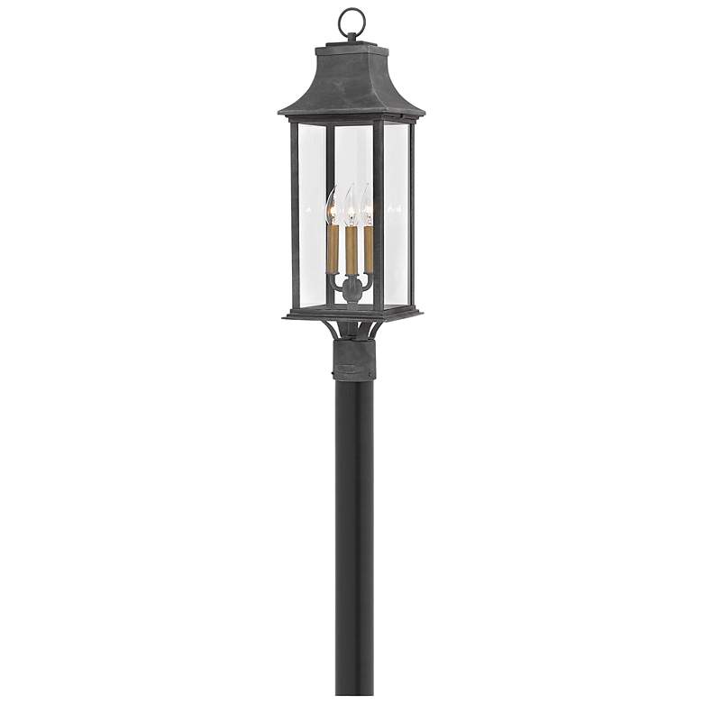 Image 2 Hinkley Outdoor Adair Large Post Top Mount Lantern 27.75" Aged Zinc more views