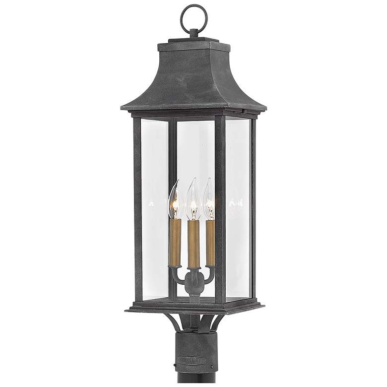 Image 3 Hinkley Outdoor Adair Large Post Top Mount Lantern 27.75" Aged Zinc more views