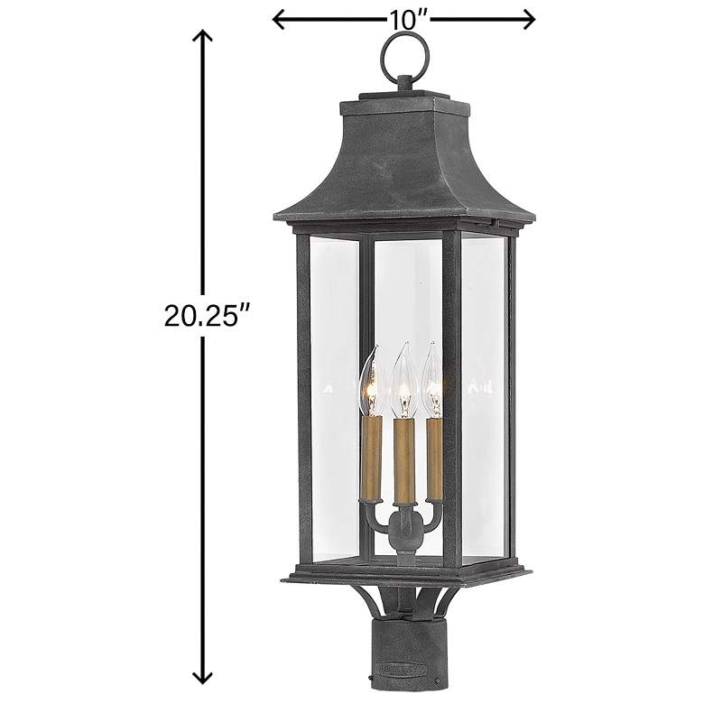Image 6 Hinkley Outdoor Adair Large Post Top Mount Lantern 27.75" Aged Zinc more views