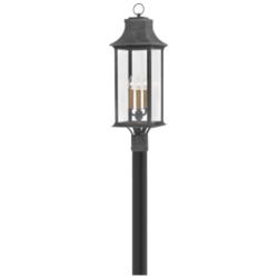 HINKLEY OUTDOOR ADAIR Large Post Top or Pier Mount Lantern Aged Zinc