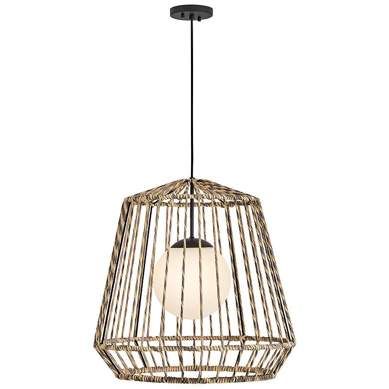 Image 1 Hinkley Outdoor Arlen Large Hanging Pendant 24" Black