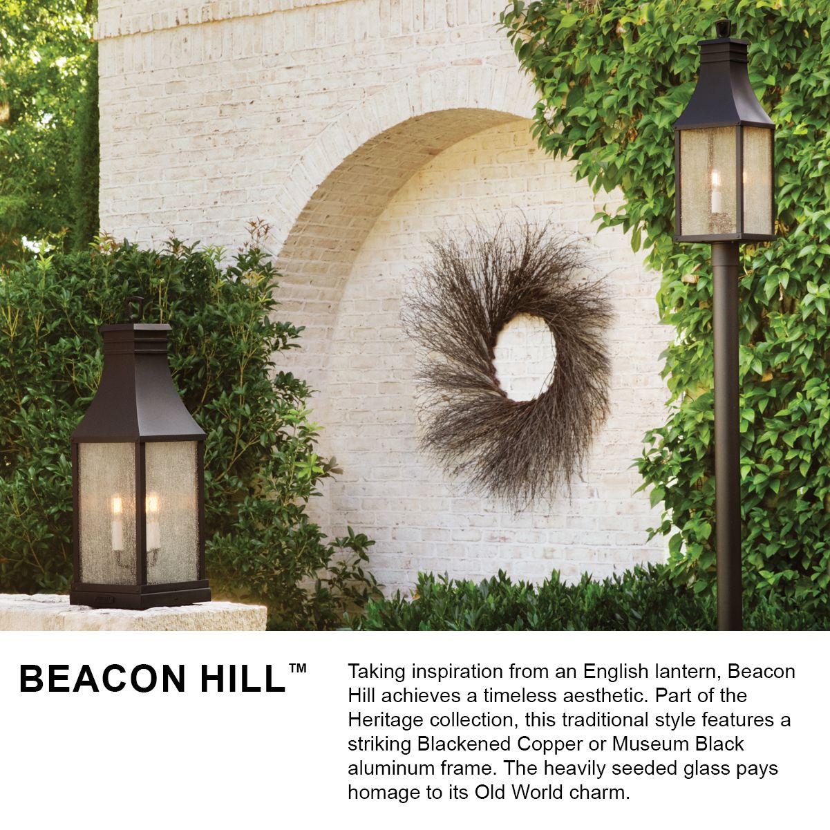 Hinkley Outdoor Beacon Hill Large Pier Mount Lantern 26.75" Museum Black