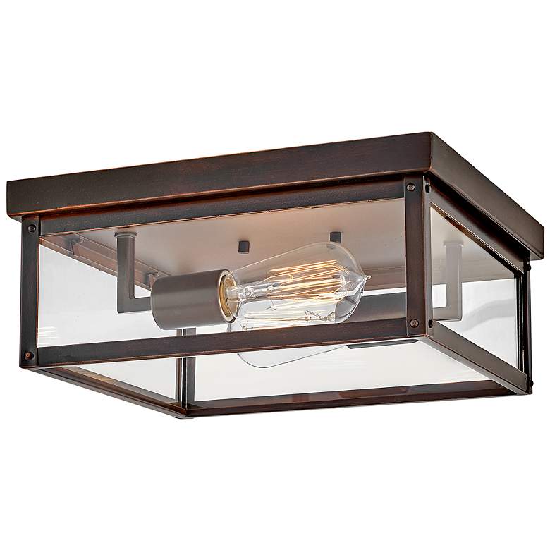 Image 2 Hinkley Outdoor Beckham Small Flush Mount 12.0" Blackened Copper more views