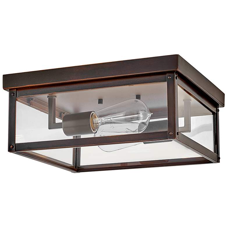 Image 4 Hinkley Outdoor Beckham Small Flush Mount 12.0" Blackened Copper more views
