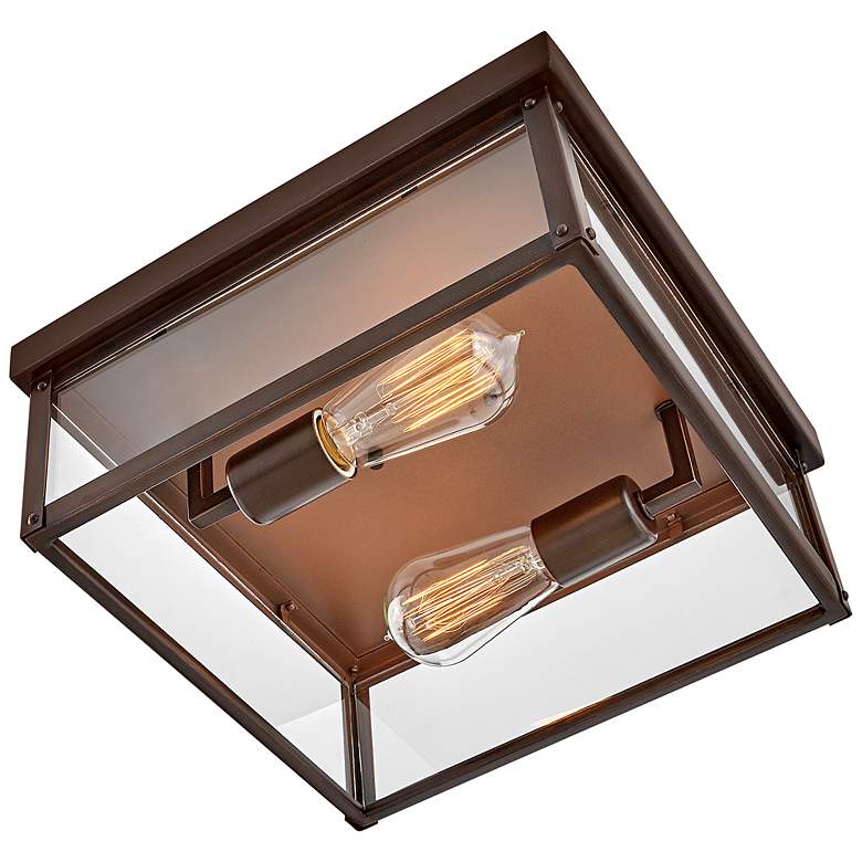 Image 5 Hinkley Outdoor Beckham Small Flush Mount 12.0" Blackened Copper more views