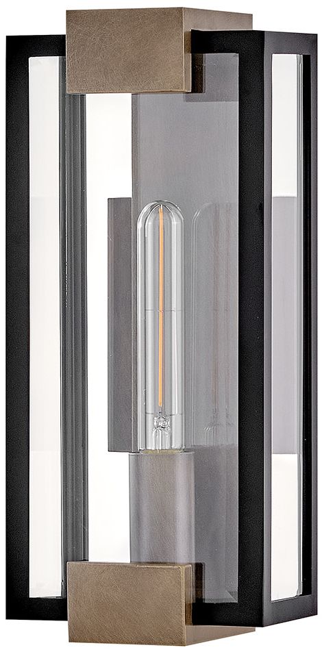 Image 4 Hinkley Outdoor Bergen Small Wall Mount Lantern 15" Black more views
