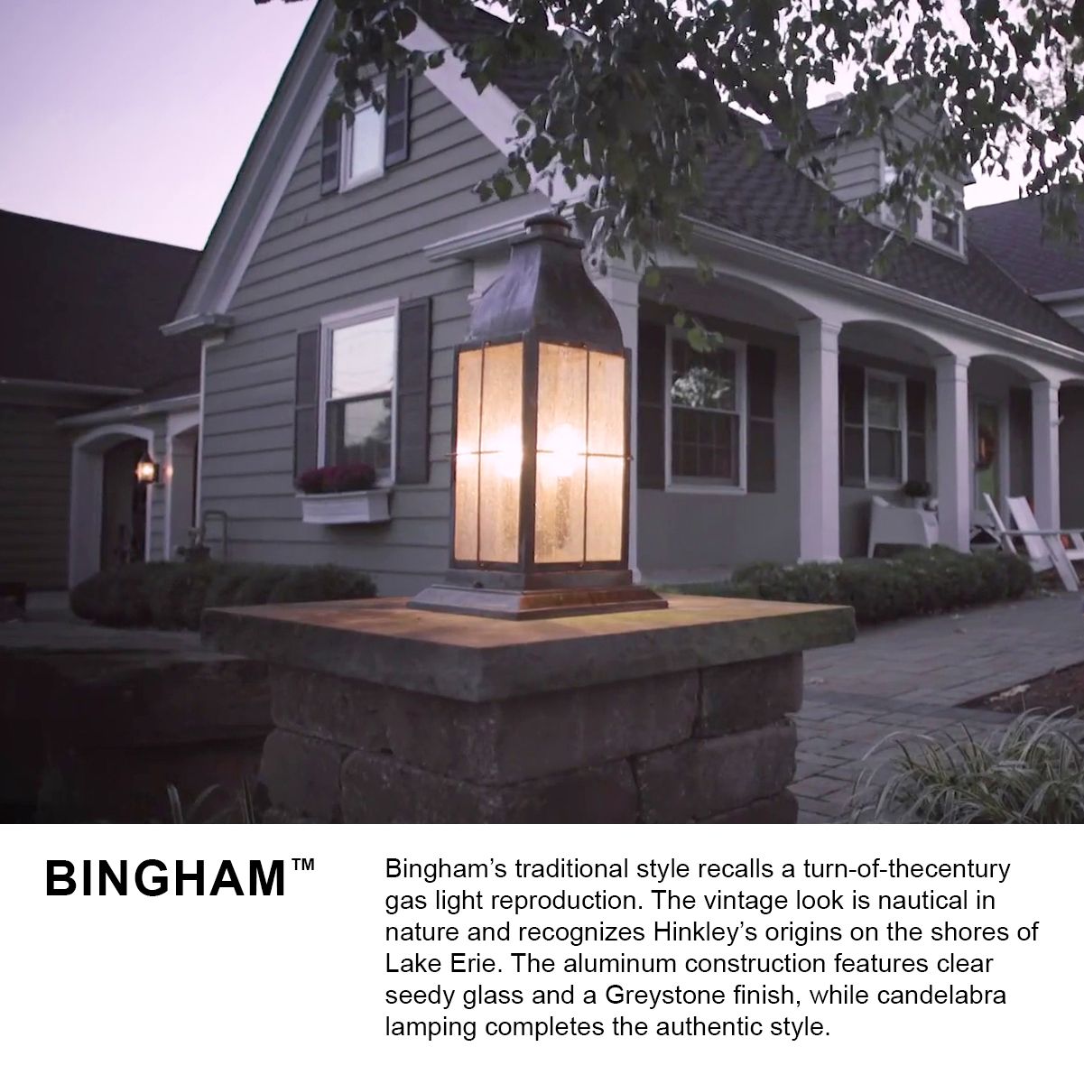 Hinkley Outdoor Bingham Large Pier Mount Lantern 9.75" Greystone