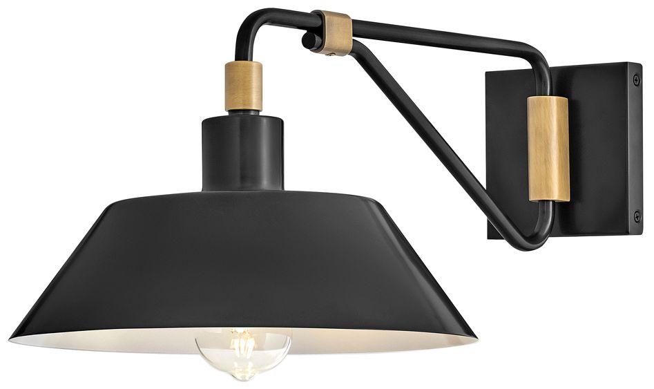 Hinkley Outdoor Brewster Medium Wall Mount Barn Light 12" Black Oxide