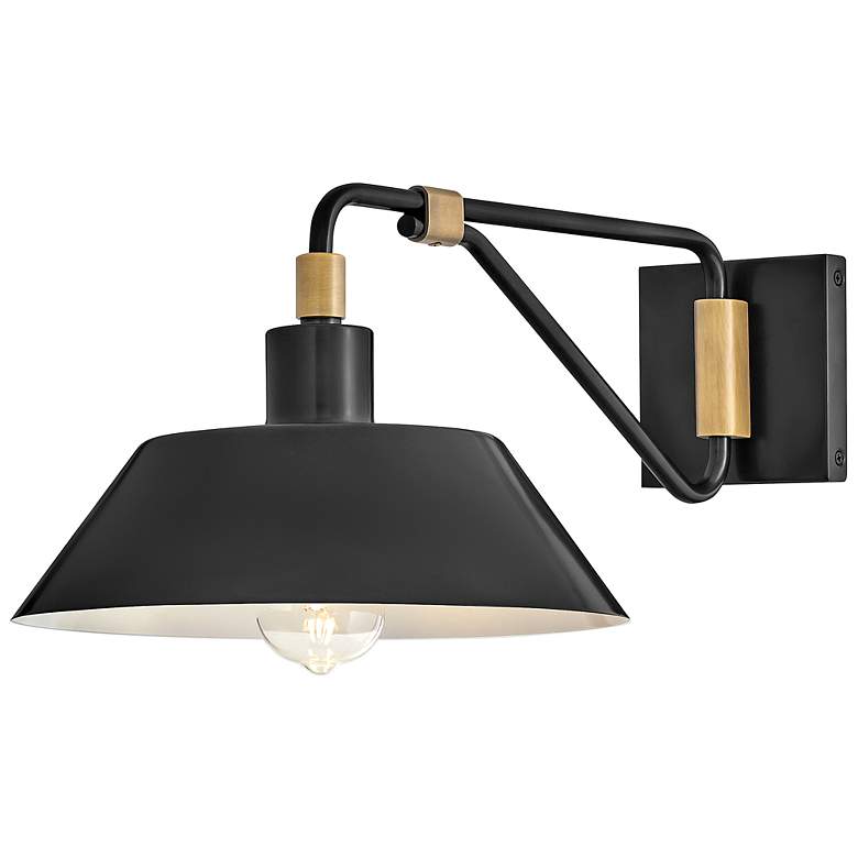 Image 2 Hinkley Outdoor Brewster Medium Wall Mount Barn Light Black Oxide more views