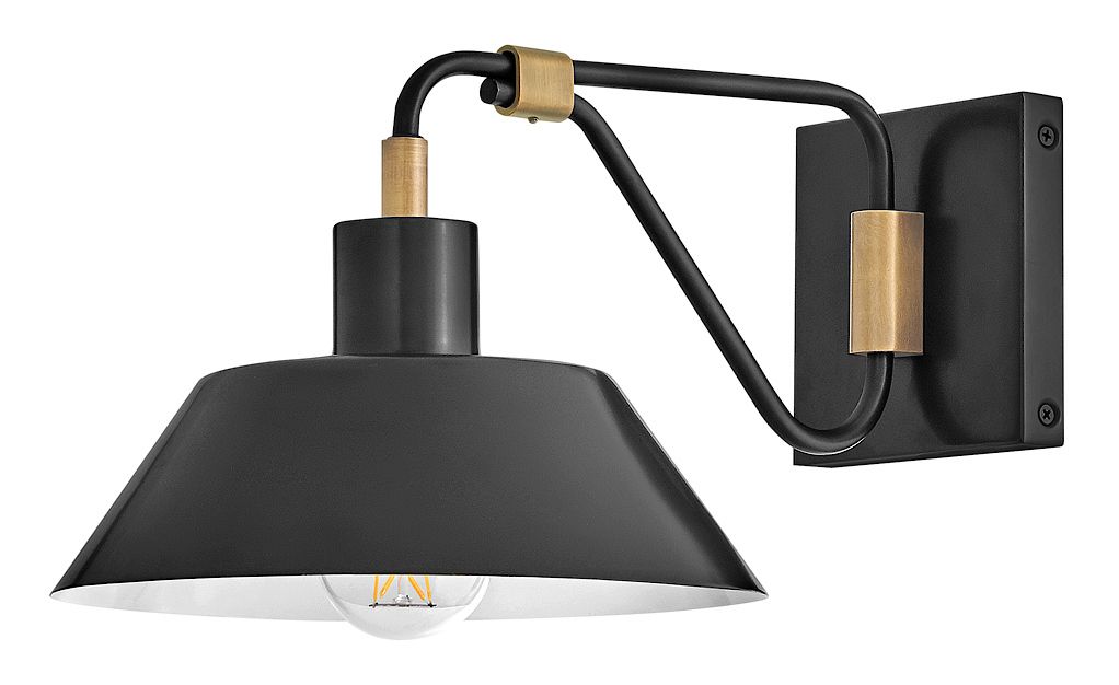 Image 4 Hinkley Outdoor Brewster Small Wall Mount Barn Light 9.5" Black Oxide more views