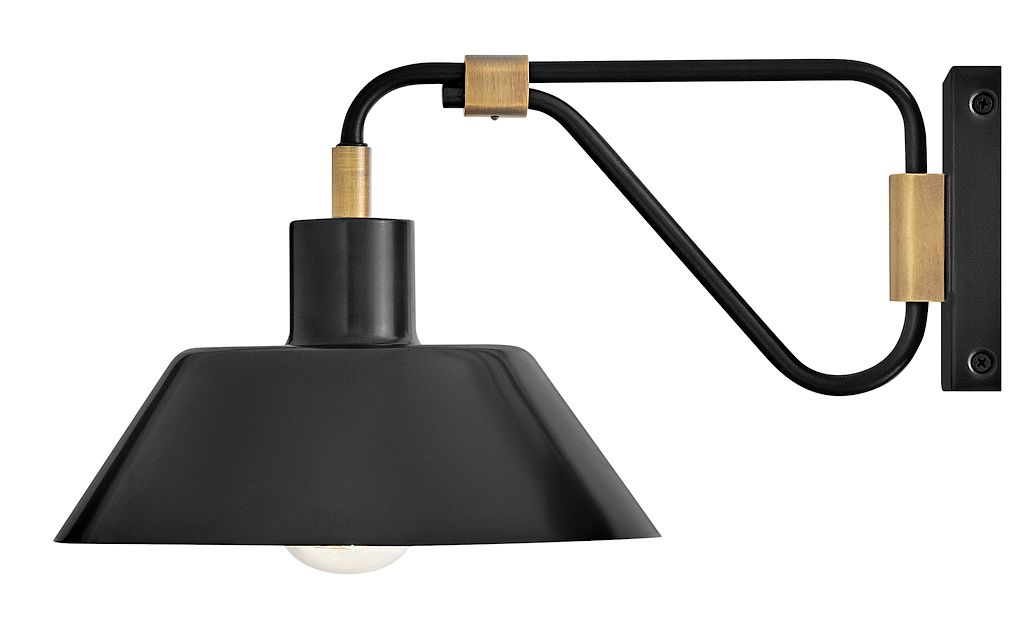 Image 5 Hinkley Outdoor Brewster Small Wall Mount Barn Light 9.5" Black Oxide more views