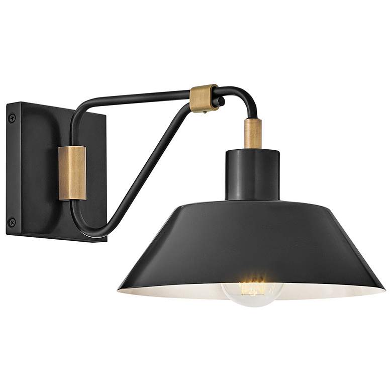 Image 1 Hinkley Outdoor Brewster Small Wall Mount Barn Light Black Oxide