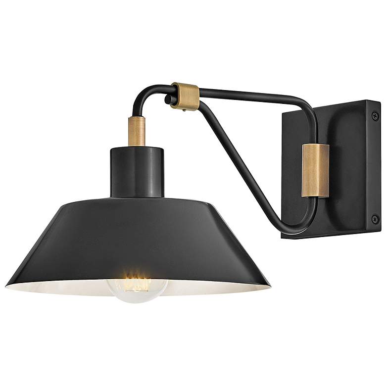 Image 2 Hinkley Outdoor Brewster Small Wall Mount Barn Light Black Oxide more views
