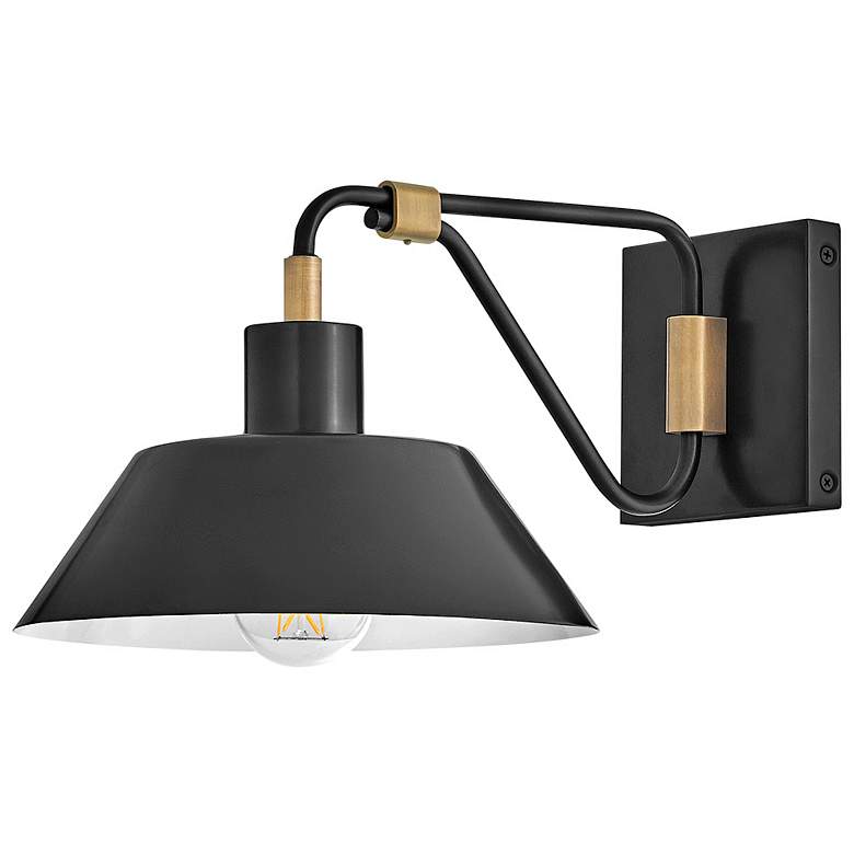 Image 4 Hinkley Outdoor Brewster Small Wall Mount Barn Light Black Oxide more views