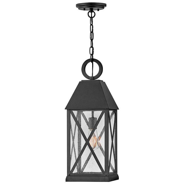 Image 1 Hinkley Outdoor Briar Large Hanging Lantern 8" Museum Black