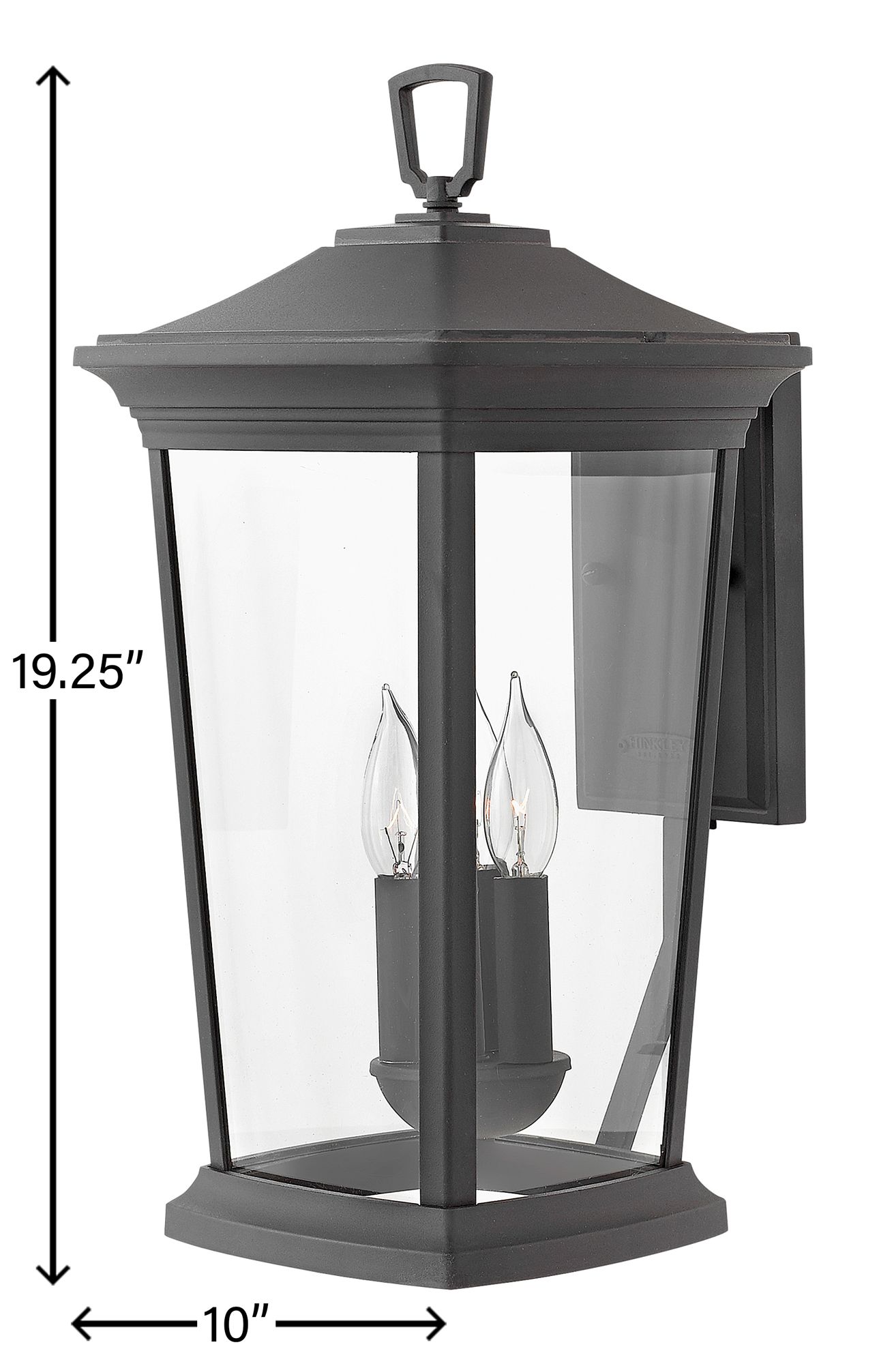 HINKLEY OUTDOOR BROMLEY Large Wall Mount Lantern Museum Black
