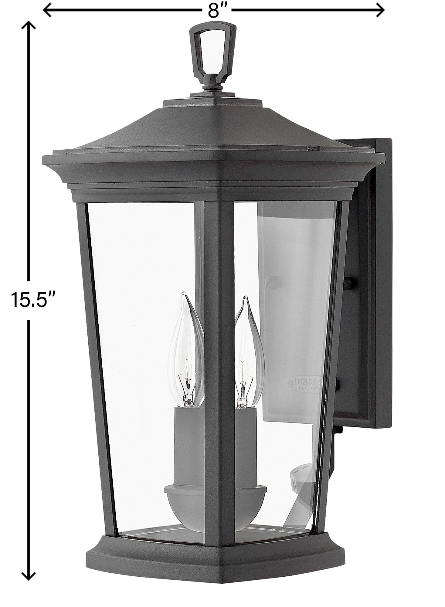 Hinkley Outdoor Bromley Medium LED Wall Mount Lantern 8" Museum Black