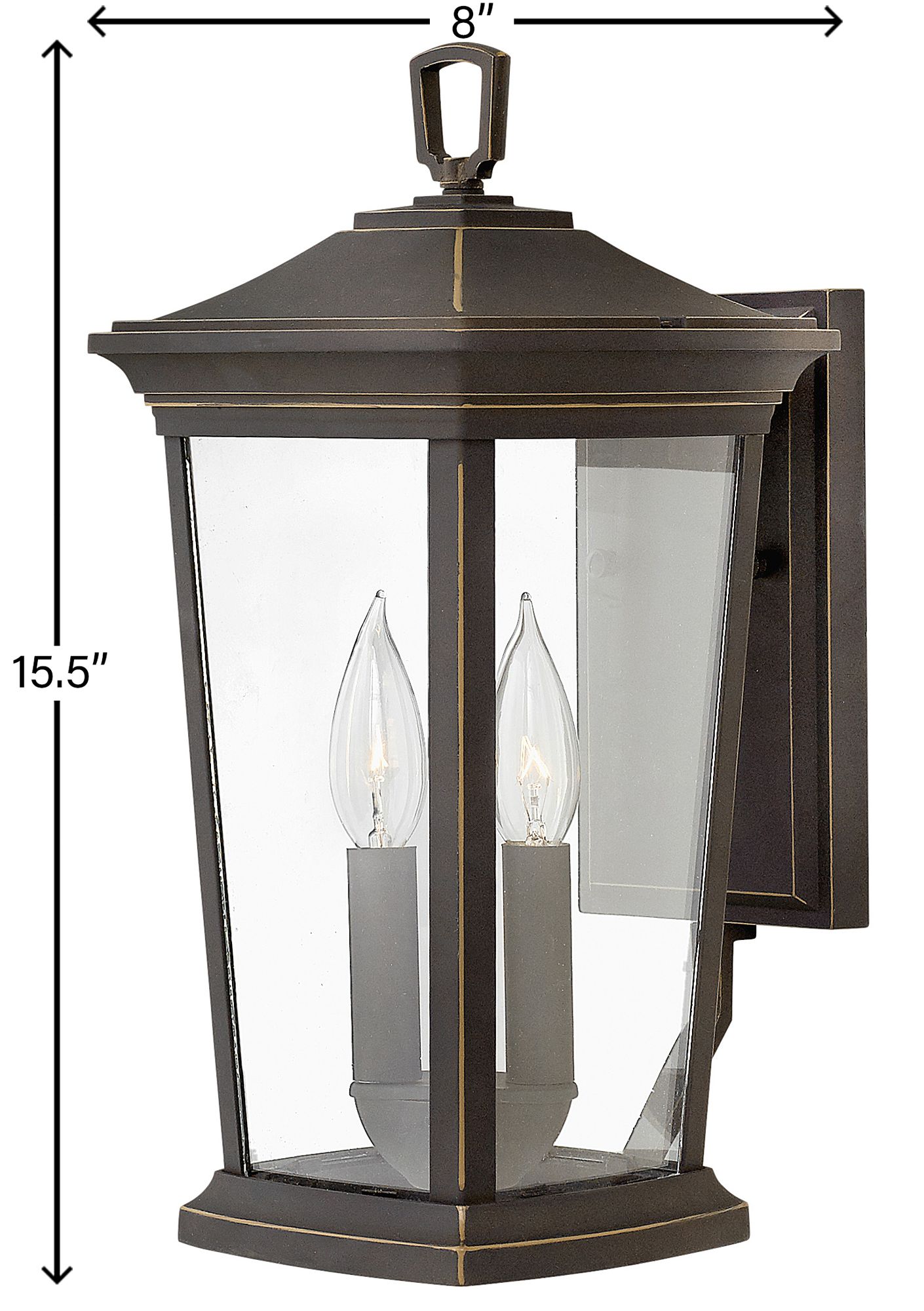 HINKLEY OUTDOOR BROMLEY Small Wall Mount Lantern Oil Rubbed Bronze