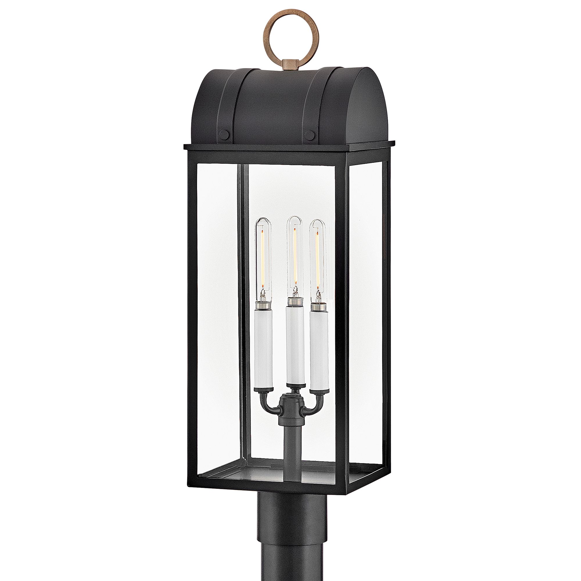 Image 2 Hinkley Outdoor Campbell Large Post Lantern 24.5" Black more views
