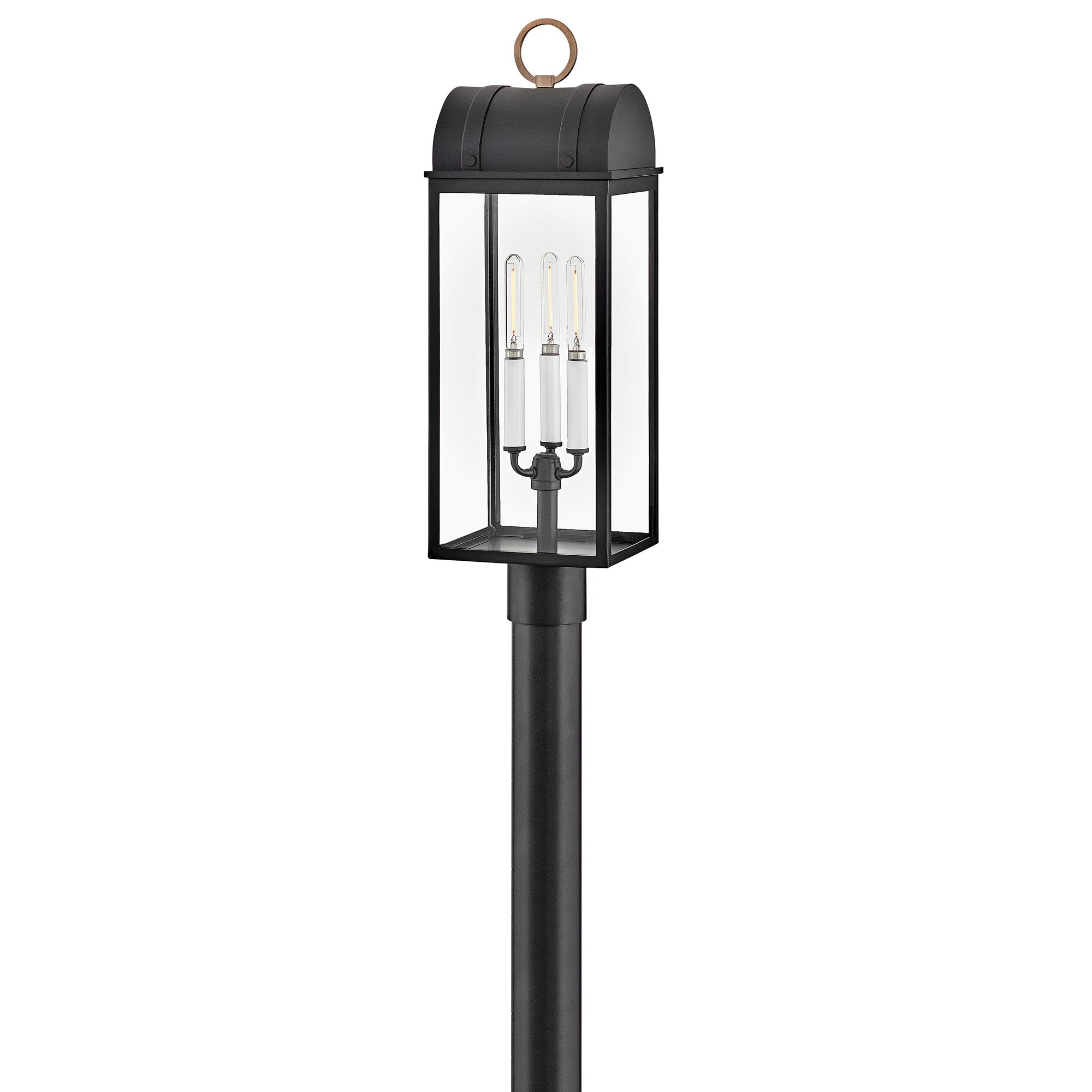 Image 4 Hinkley Outdoor Campbell Large Post Lantern 24.5" Black more views