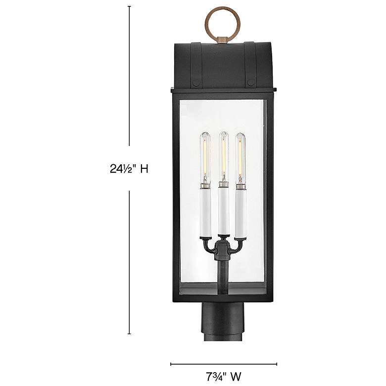 Image 3 Hinkley Outdoor Campbell Large Post Lantern Black more views