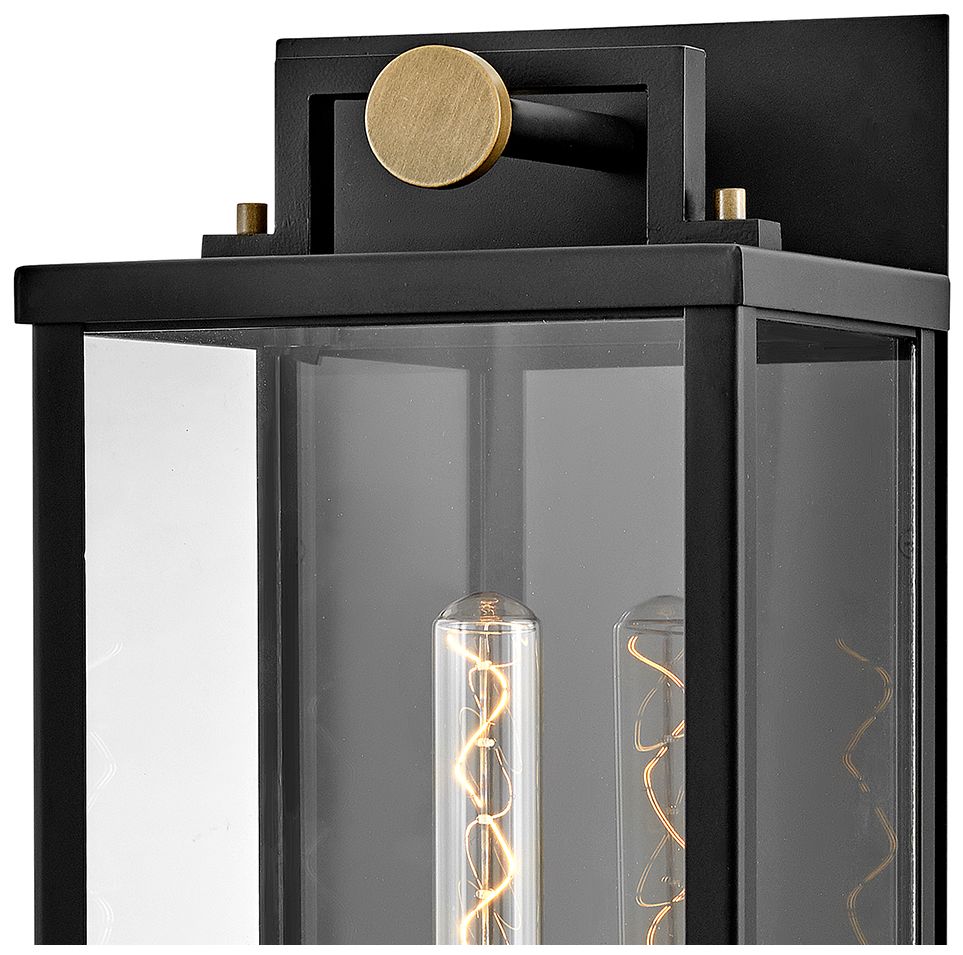Hinkley - Outdoor Catalina Large Wall Mount Lantern- Black/Burnished Bronze