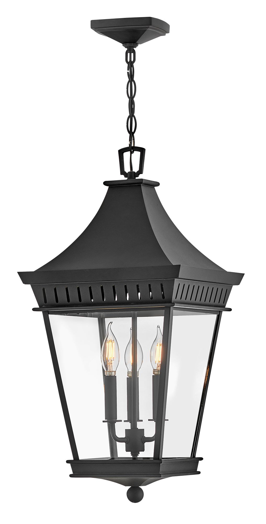 Image 2 Hinkley Outdoor Chapel Hill Large Hanging Lantern 12.5" Museum Black more views