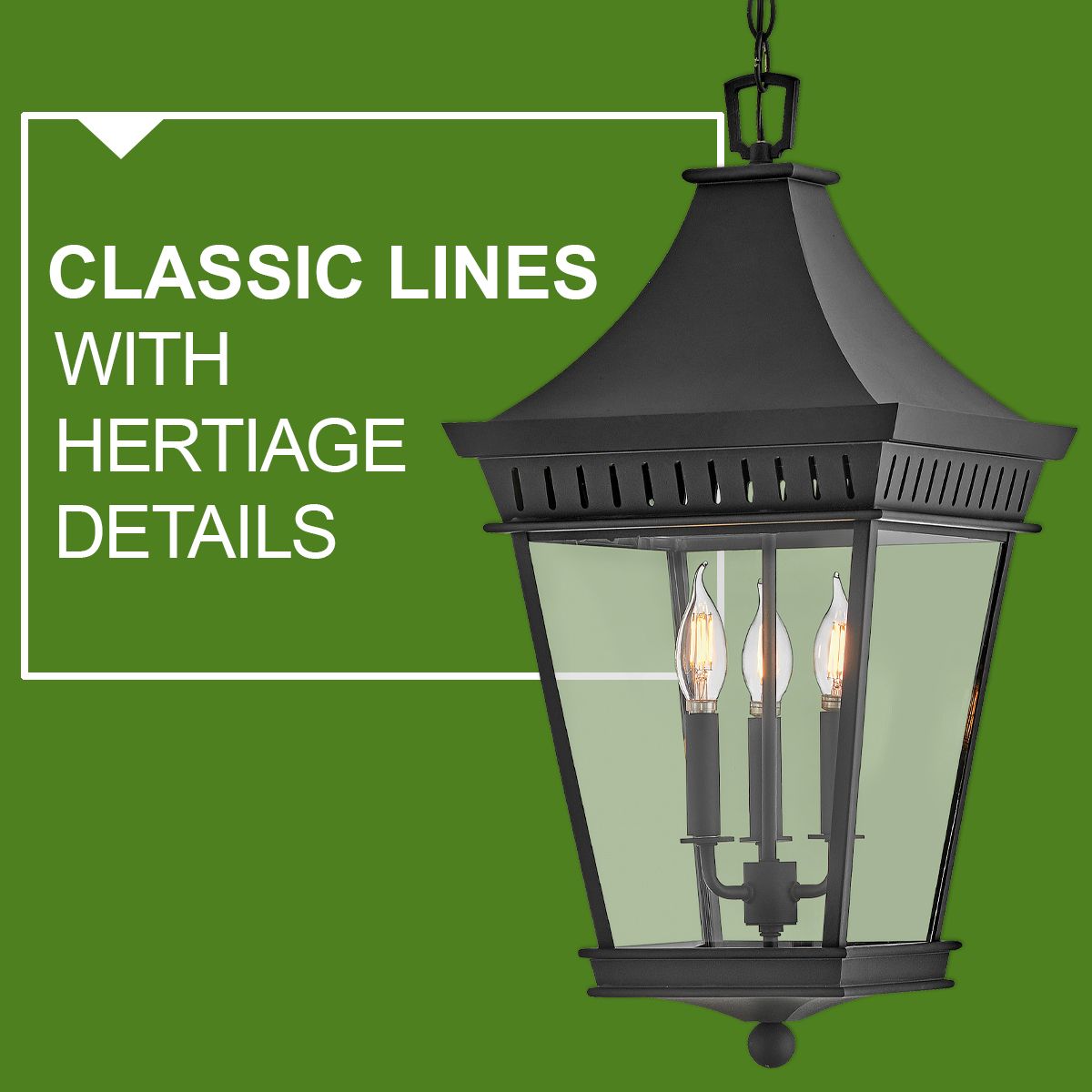 Hinkley Outdoor Chapel Hill Large Hanging Lantern 12.5" Museum Black