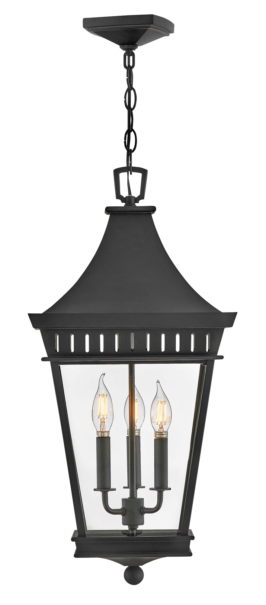 Image 3 Hinkley Outdoor Chapel Hill Large Hanging Lantern 12.5" Museum Black more views