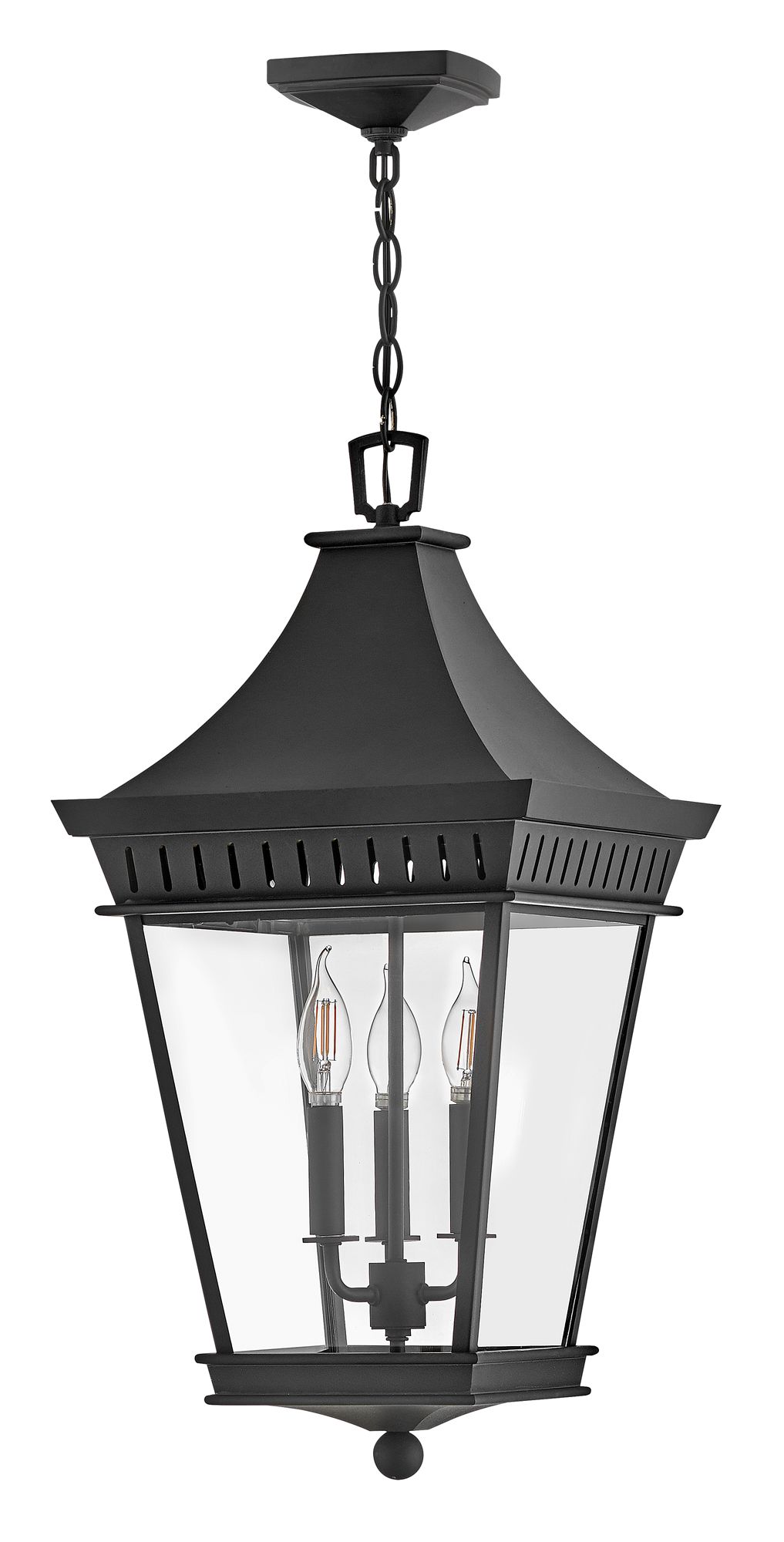 Image 4 Hinkley Outdoor Chapel Hill Large Hanging Lantern 12.5" Museum Black more views