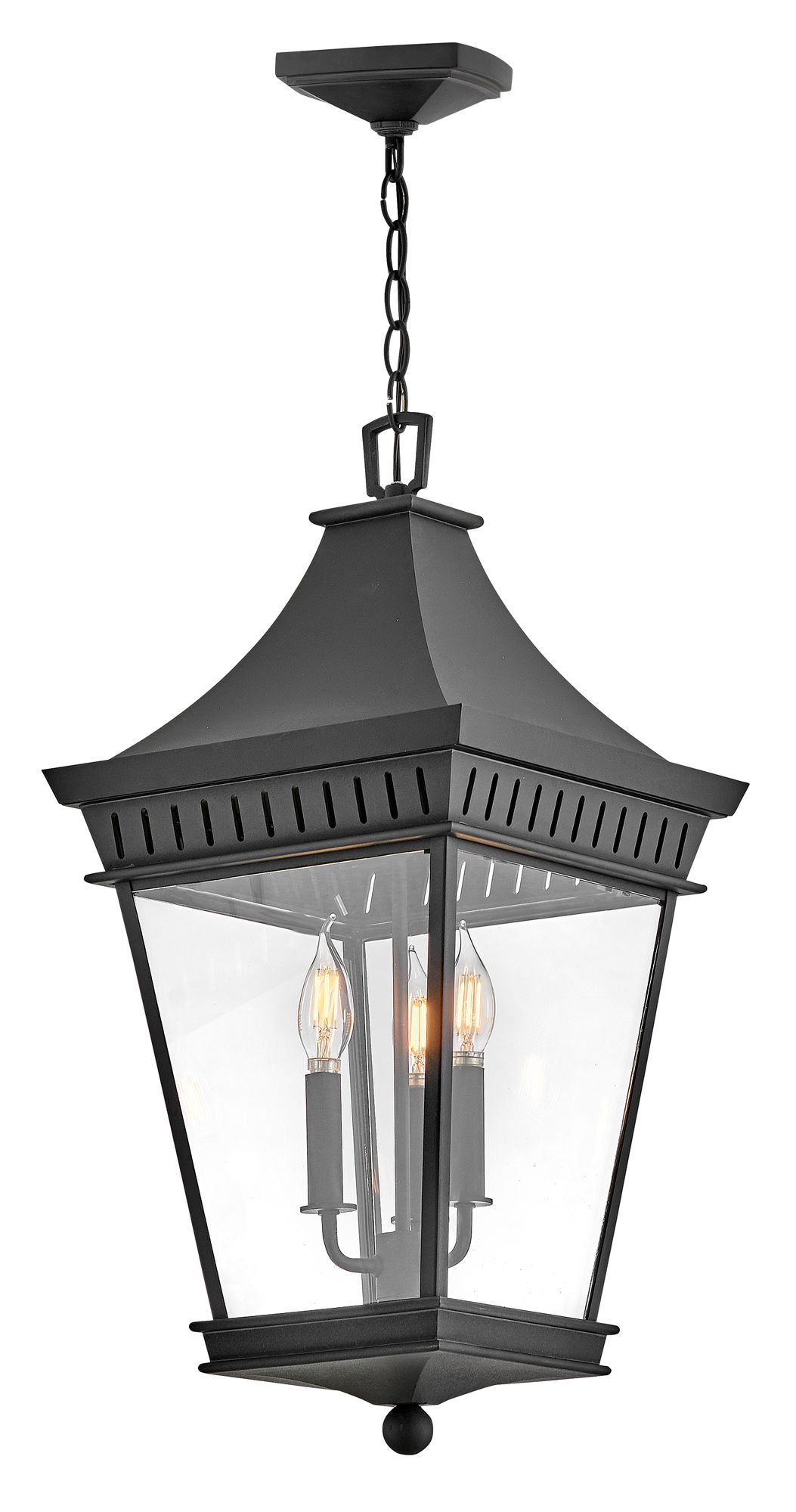 Image 5 Hinkley Outdoor Chapel Hill Large Hanging Lantern 12.5" Museum Black more views