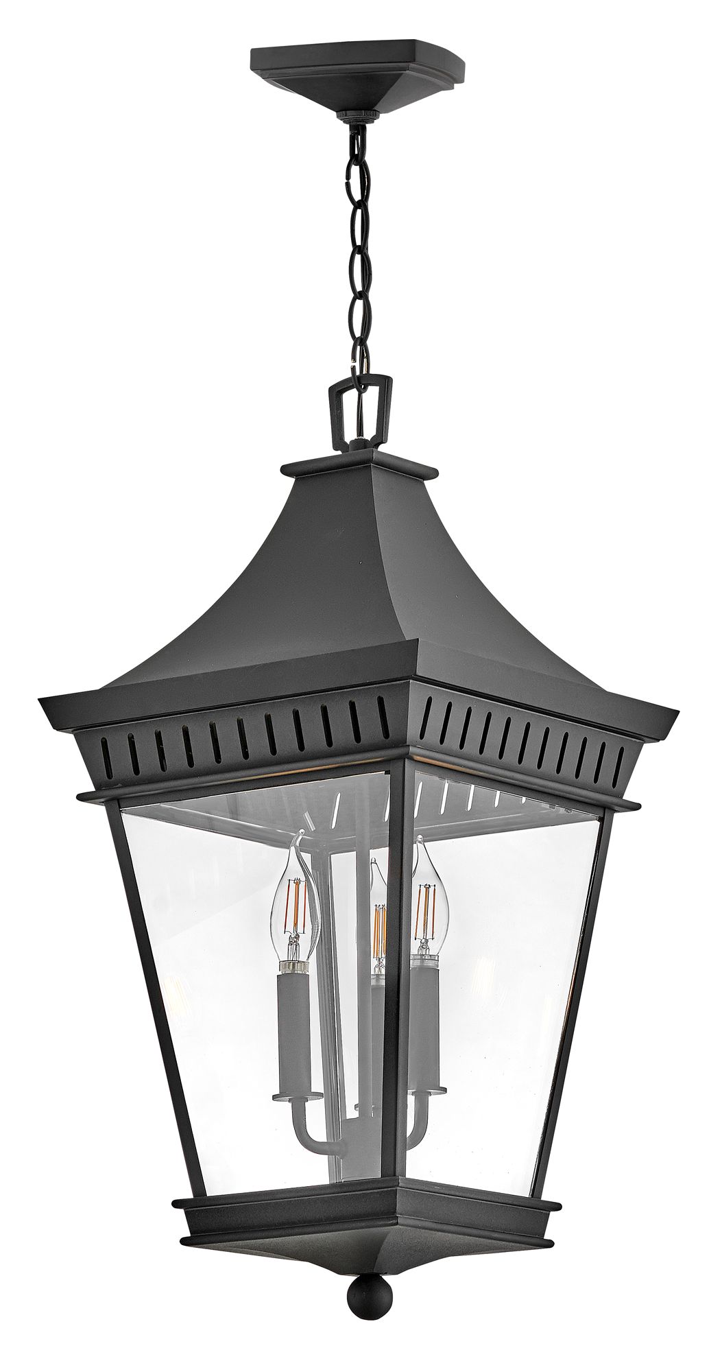Image 6 Hinkley Outdoor Chapel Hill Large Hanging Lantern 12.5" Museum Black more views