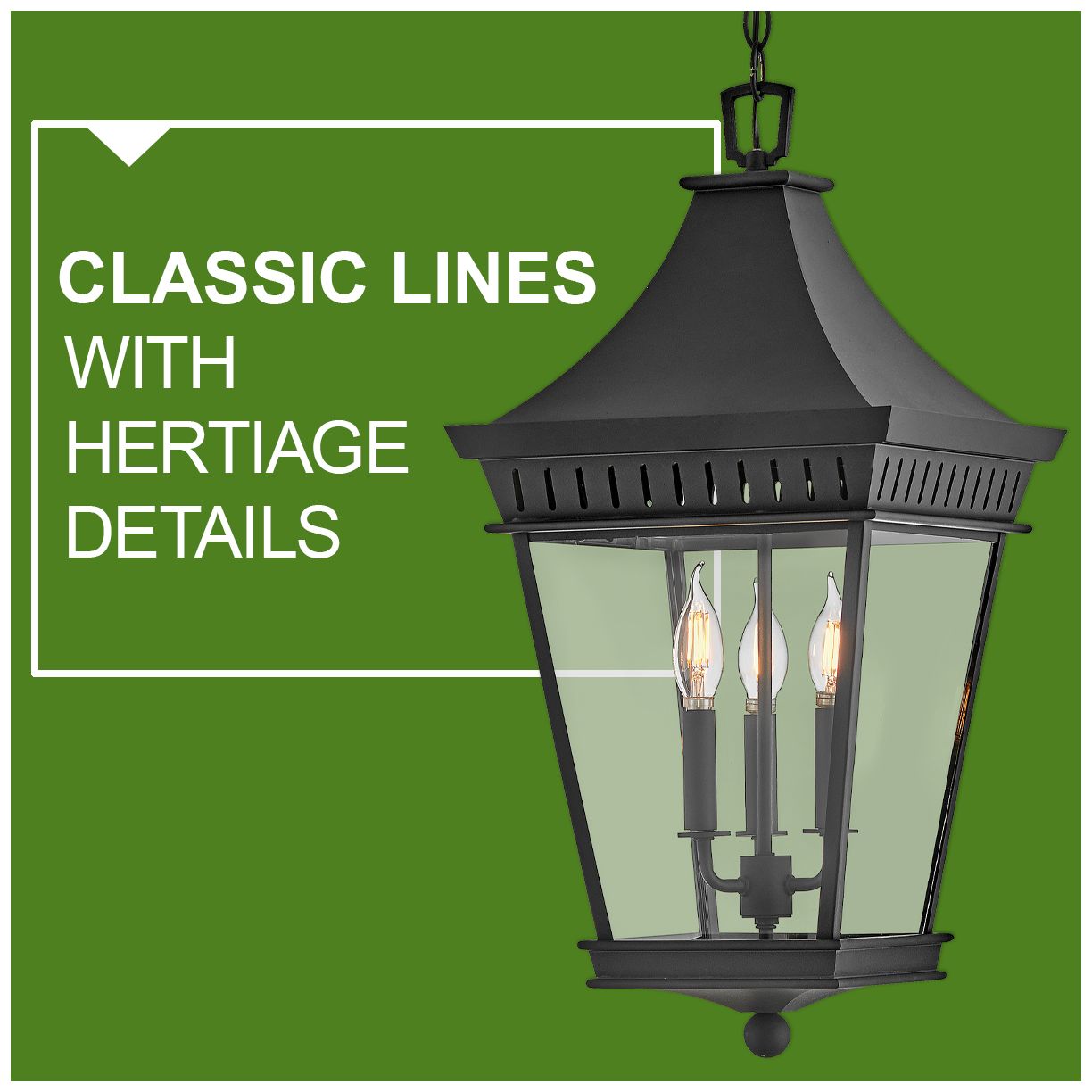 Hinkley - Outdoor Chapel Hill Large Hanging Lantern- Museum Black