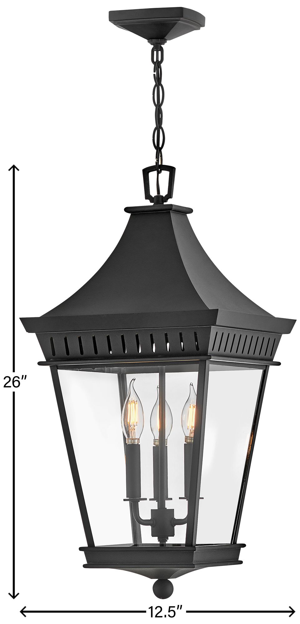 Hinkley - Outdoor Chapel Hill Large Hanging Lantern- Museum Black