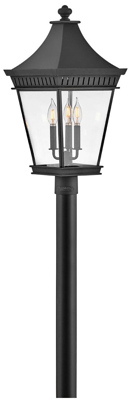 Hinkley Outdoor Chapel Hill Large Post Top Mount Lantern 12.5" Museum Black