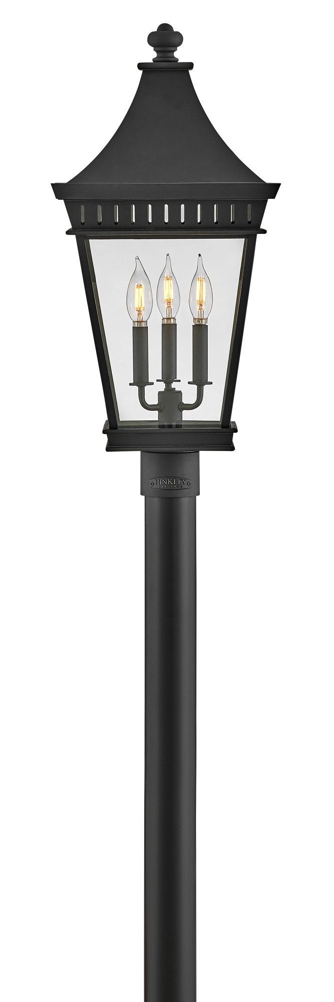Image 3 Hinkley Outdoor Chapel Hill Large Post Top Mount Lantern 12.5" Museum Black more views