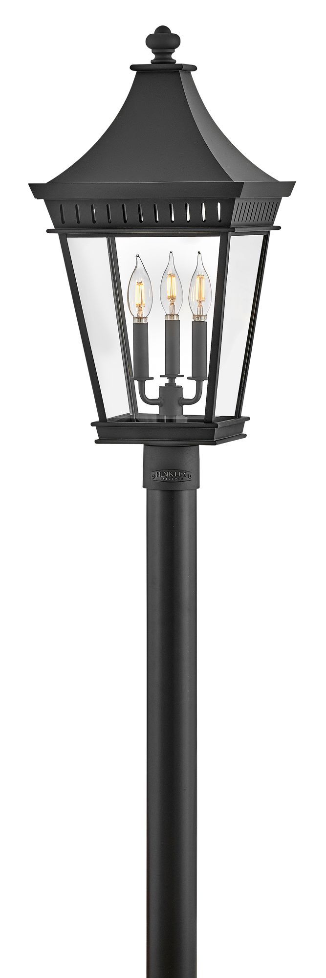Image 5 Hinkley Outdoor Chapel Hill Large Post Top Mount Lantern 12.5" Museum Black more views