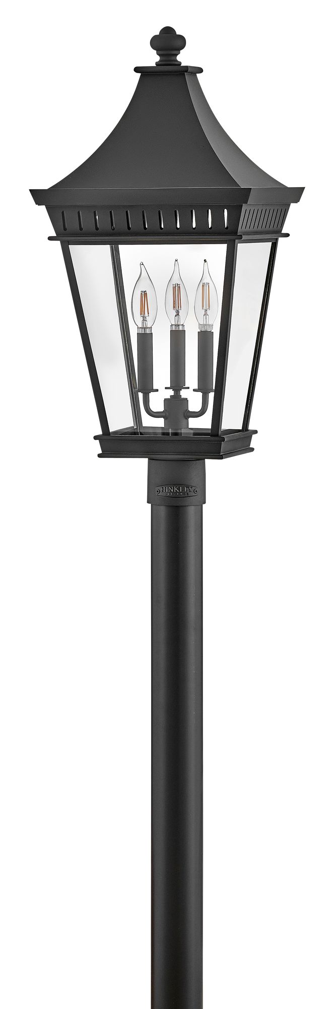Image 6 Hinkley Outdoor Chapel Hill Large Post Top Mount Lantern 12.5" Museum Black more views