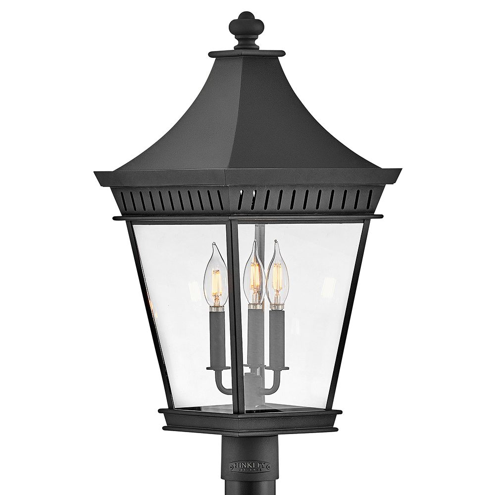 Image 7 Hinkley Outdoor Chapel Hill Large Post Top Mount Lantern 12.5" Museum Black more views