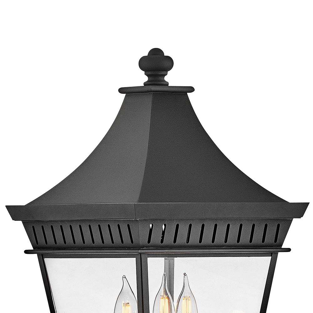 Hinkley Outdoor Chapel Hill Large Post Top Mount Lantern 12.5" Museum Black