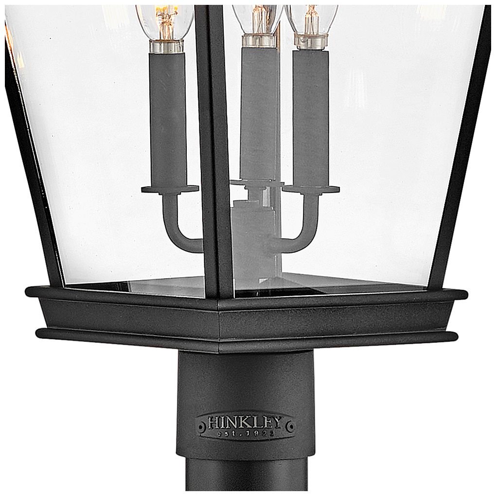 Hinkley - Outdoor Chapel Hill Large Post Top or Pier Mount Lantern- Black