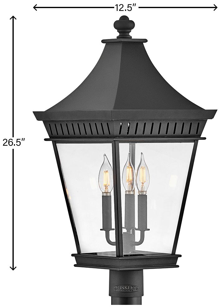 Hinkley - Outdoor Chapel Hill Large Post Top or Pier Mount Lantern- Black