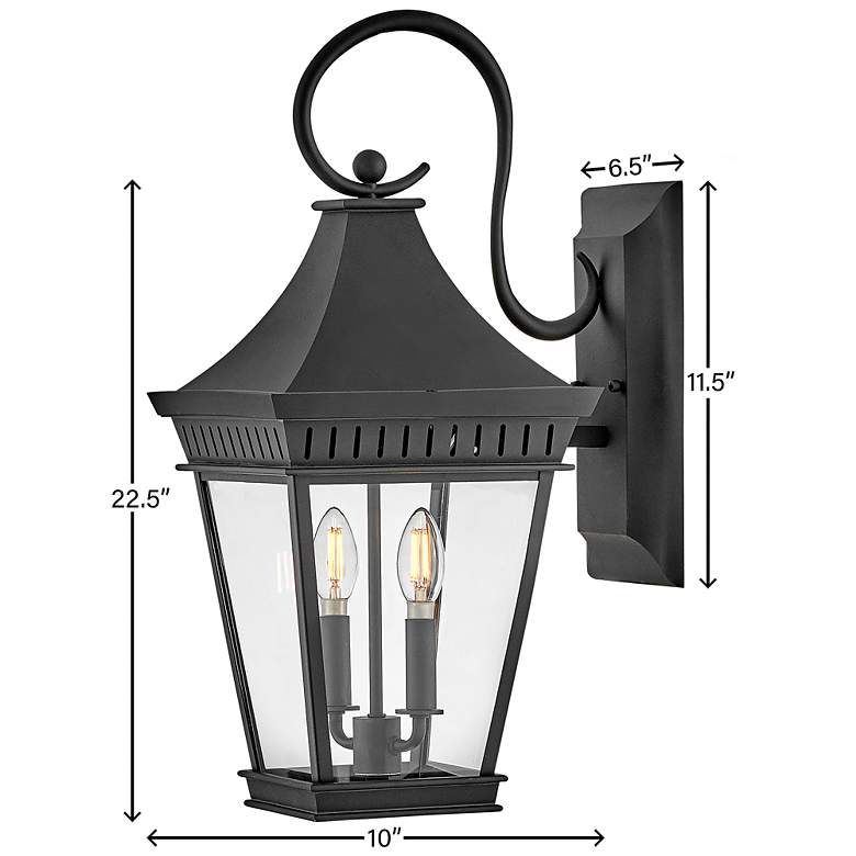 Image 5 Hinkley - Outdoor Chapel Hill Medium Wall Mount Lantern- Museum Black more views