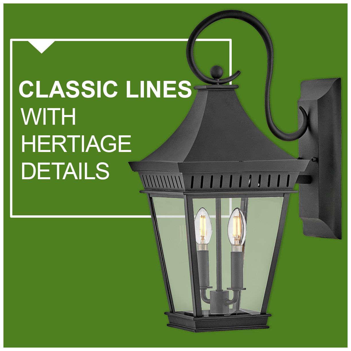 Hinkley - Outdoor Chapel Hill Medium Wall Mount Lantern- Museum Black