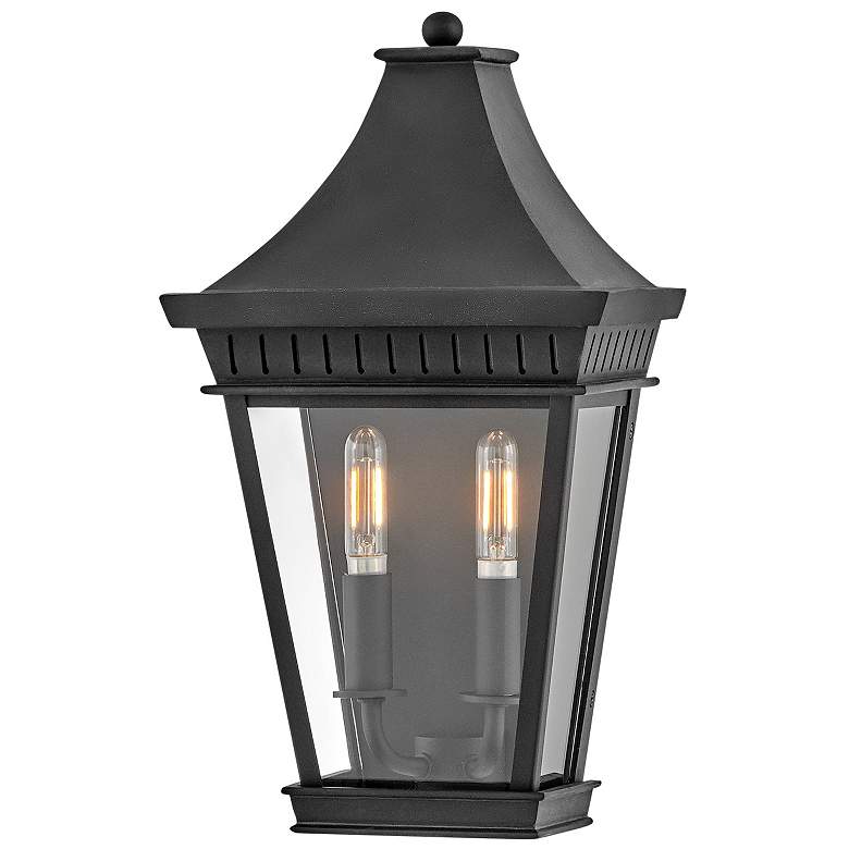 Image 1 Hinkley Outdoor Chapel Hill Medium Wall Mount Lantern Museum Black