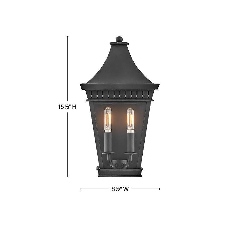 Image 3 Hinkley Outdoor Chapel Hill Medium Wall Mount Lantern Museum Black more views