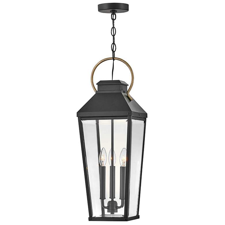 Image 1 Hinkley - Outdoor Dawson Large Hanging Lantern- Black/Burnished Bronze